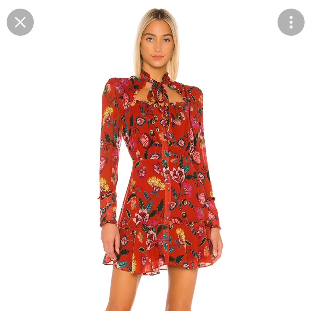 Alexis revolve Morgana Dress in Rust Nouveau